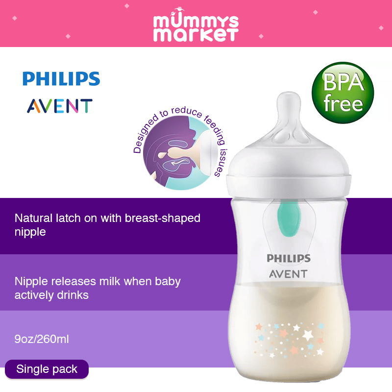 Philips Avent Natural Response with Airfree Vent Vent 260ml Bottle (Single Pack)(Elephant / Bear) (SCY673/81-82)